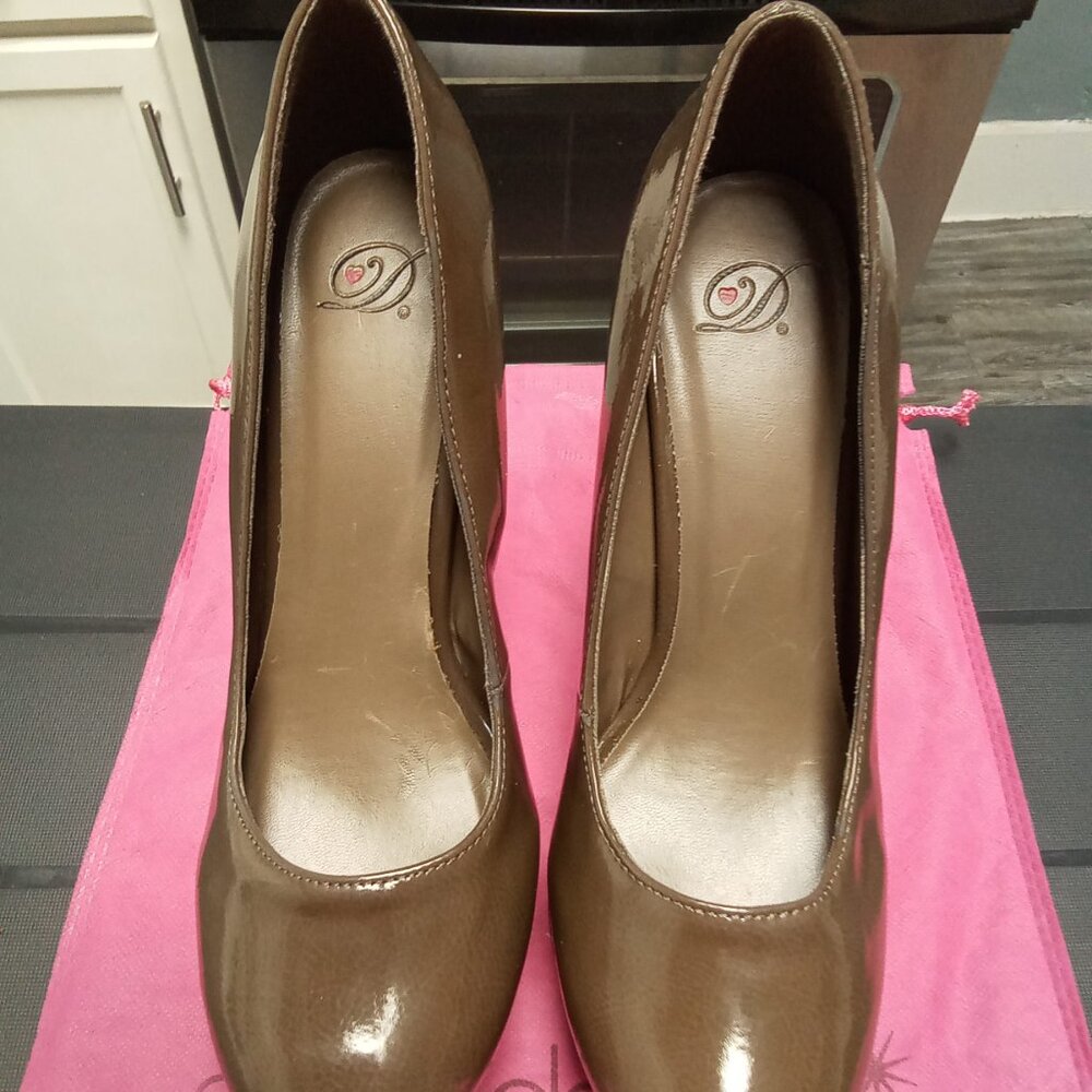 6 INCH PU Leather Chocolate Brown Covered Rounded Toe Stilettos
